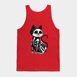 Scheleton costumed cat Tank Top